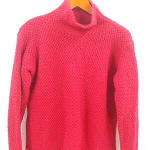 Eileen Fisher Brick Red high neck Merino Wool Small